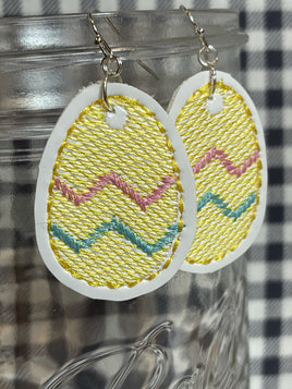 DBB Zig Zag Easter Egg  Earrings embroidery design