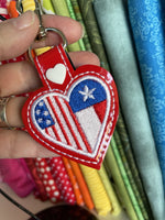 DBB Texas America LOVE snap tab In The Hoop embroidery design