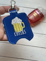 DBB Beer Mug Hand Sanitizer Holder Snap Tab Version In the Hoop Embroidery Project 1 oz BBW for 5x7 hoops