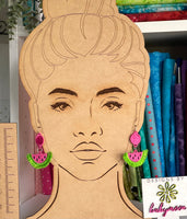DBB Watermelon FSL Fringe Earrings - In the Hoop Freestanding Lace Earrings