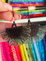 DBB Dedication Fan Freestanding Lace Fringe Earrings embroidery design