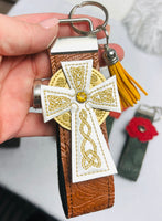 DBB Celtic Cross Rivet Wristlet Keyfob 5x7 6x10 8x12