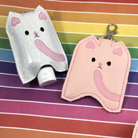 DBB Kitty Hand Sanitizer Holder Snap Tab Version In the Hoop Embroidery Project 2 oz Purell or Assurance for 5x7 hoops