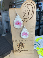 DBB Teardrop Australia Earrings embroidery design for Vinyl and Leather
