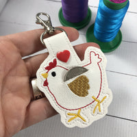 DBB Chicken snap tab QUARTER KEEPER embroidery design