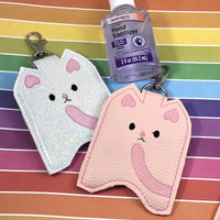 DBB Kitty Hand Sanitizer Holder Snap Tab Version In the Hoop Embroidery Project 2 oz Purell or Assurance for 5x7 hoops
