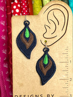 DBB Peacock Style FSL Earrings - In the Hoop Freestanding Lace Earrings