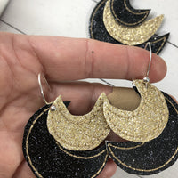 DBB Moon Earrings and Pendant embroidery design for Vinyl and Leather