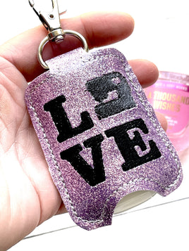 DBB Love Sewing Machine Hand Sanitizer Holder Snap Tab Version In the Hoop Embroidery Project 1 oz BBW for 5x7 hoops