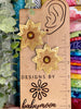 DBB Sunflower Crystal Rivet Earrings - Two sizes for 4x4 hoops