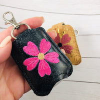 DBB Geranium Hand Sanitizer Holder Snap Tab In the Hoop Embroidery Project