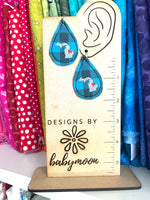 DBB Teardrop Michigan Earrings embroidery design for Vinyl and Leather