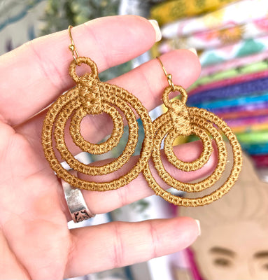 DBB Concentric FSL Earrings - In the Hoop Freestanding Lace Earrings