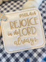 DBB Rejoice in the Lord Always 5x7 and 4x4 In The Hoop (ITH) Embroidery Design