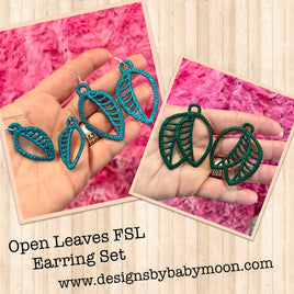 DBB Open Leaves SET FSL Earrings - In the Hoop Freestanding Lace Earrings