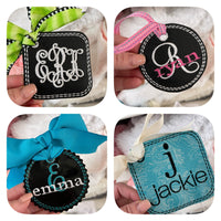 DBB Blanks Bundle of Basic Circle and Rounded Square Sashiko Style Tags -Monogram and Personalize for 4x4 Hoops