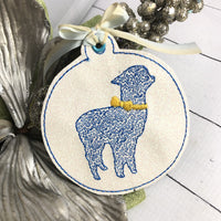 DBB Alpaca With Bow Christmas Ornament for 4x4 hoops