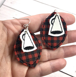 DBB Megaphone and Leaf Layers Earrings and Pendant embroidery design