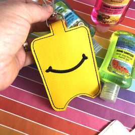 DBB NEW SIZE Smile Hand Sanitizer Holder Snap Tab Version In the Hoop Embroidery Project 3 oz DT for 5x7 hoops