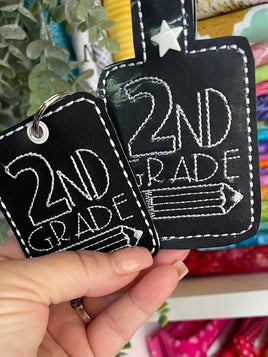 DBB Grade School Tags and Eyelets - 2nd Grade- 4x4 and 5x7 Hoops - 4 Designs Included