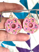 DBB Doughnut FSL Earrings - Freestanding Lace Earring Design - In the Hoop Embroidery Project