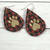 DBB Paw Print Teardrop Earrings embroidery design