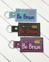 DBB Be Brave snap tab - Backpack/Keyfob tag embroidery design