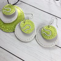 DBB Tennis Stitching  ROUND Layers Earrings and Pendant embroidery design for Vinyl and Leather