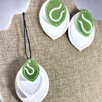 DBB Tennis Stitching Layers Earrings and Pendant embroidery design for Vinyl and Leather