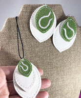DBB Tennis Stitching Layers Earrings and Pendant embroidery design for Vinyl and Leather