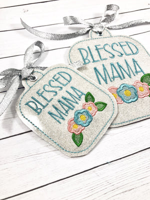 DBB Blessed Mama Tag 5x7 and 4x4 In The Hoop (ITH) Embroidery Design
