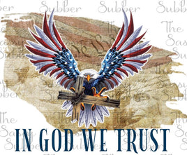 TSS In God We Trust Eagle American Flag sublimation design