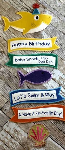 NNK Shark Birthday Yard Sign