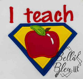 BBE Super Hero I Teach Apple Applique