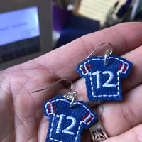 DBB Football Jersey Earrings embroidery design