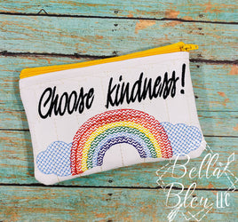 ITH Choose Kindness sketchy rainbow Zipper bag wallet
