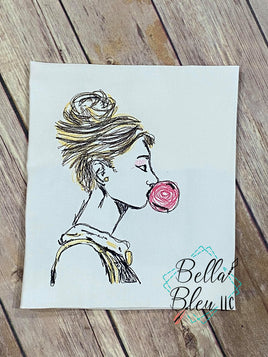 BBE Lady with Bubblegum Scribble Sketch