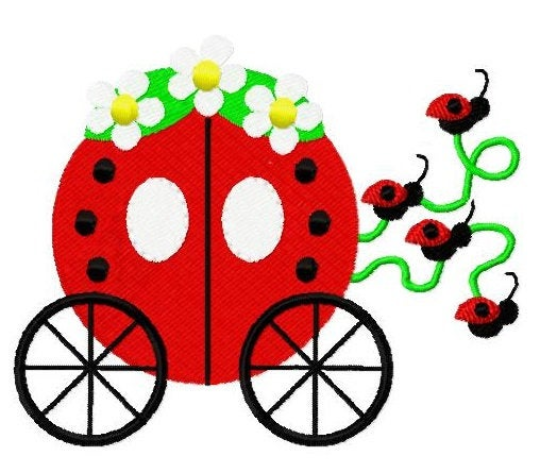 TIS Ladybug carriage embroidery design