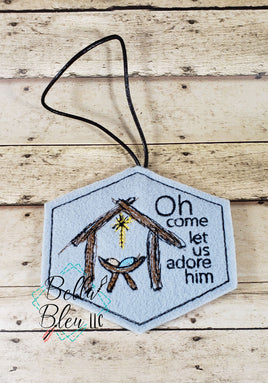 BBE ITH Let Us Adore Him Jesus Christmas Ornament