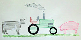 NNK Farm Friends Tractor line art