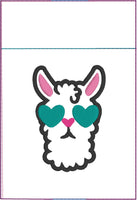 DBB Cute Llama Design Pen Pocket In The Hoop (ITH) Embroidery Design