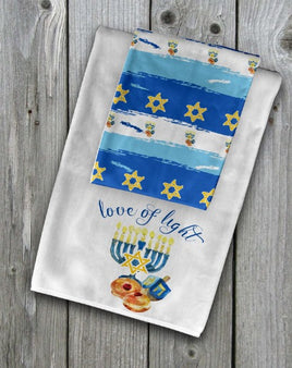 TSS Love of Light Hanukkah Hand Towel set sublimation design