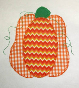 NNK Fall Pumpkin Applique with Blanket Stitch