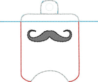 DBB Moustache Hand Sanitizer Holder Eyelet Version In the Hoop Embroidery Project 1 oz BBW for 4x4 hoops
