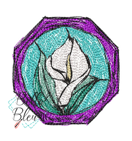 BBE Quilt Block 2 Orchid Scribble Sketchy