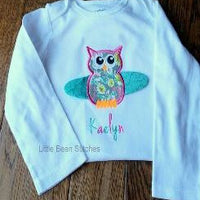 BBE Owl Applique with 3D wings
