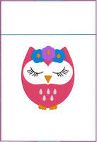 DBB Cute Owl Design Pen Pocket In The Hoop (ITH) Embroidery Design