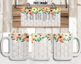 TSS Peach Flower Floral Mug  sublimation design