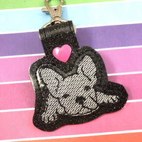 DBB Frenchie French Bulldog Snap Tab In the Hoop Embroidery Project