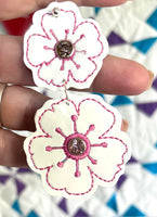 DBB Cherry Blossom Crystal Rivet Earrings - Two sizes for 4x4 hoops